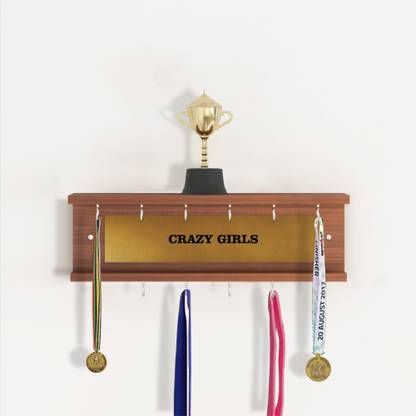 ANIKAA Medal and Trophy Holder Wall Display Racks Particle Board Wall Shelf