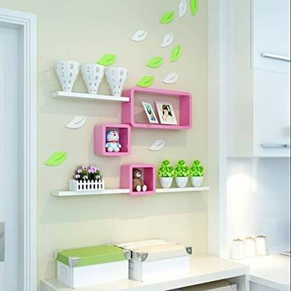 forex max handicrafts Set of 3 Cube Shelves, Rectangle Wall Shelf, 3 Cube Wall Mount with 3 Shelves MDF (Medium Density Fiber) Wall Shelf