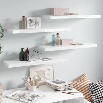THE PINEWOOD ENTERPRISES Floating Wall Shelf Wall Mount Wall Rack Bracket for Home and Office Decor Wooden, MDF (Medium Density Fiber) Wall Shelf