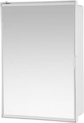 PGen Spacious Full Mirror Single Door Magnetic Lock Plastic Cabinet(S)11"X4.5"X14.5" Plastic Wall Shelf