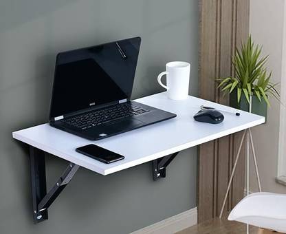CraftOnline Wall Mounted Floating Folding Table, Laptop Table Small Wooden Desk Wooden, MDF (Medium Density Fiber) Wall Shelf