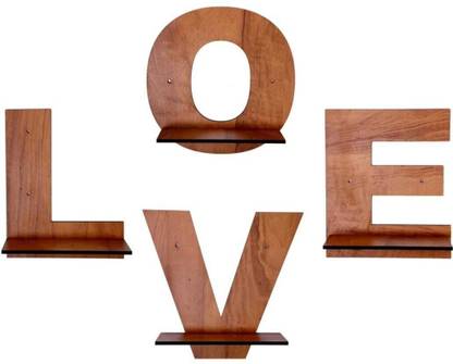 Aoraki international Love Stand Pot-14 Wooden Wall Shelf