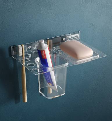 GRIVAN Wall-Mounted Acrylic Soap dish/stand/toothbrush holder/tumbler for washbasin