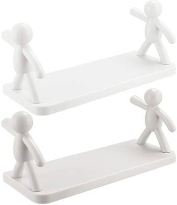 SJK Self Adhesive Multi-Purpose Wall Hanging Humanoid floating Shelf 1.1164 Plastic Wall Shelf