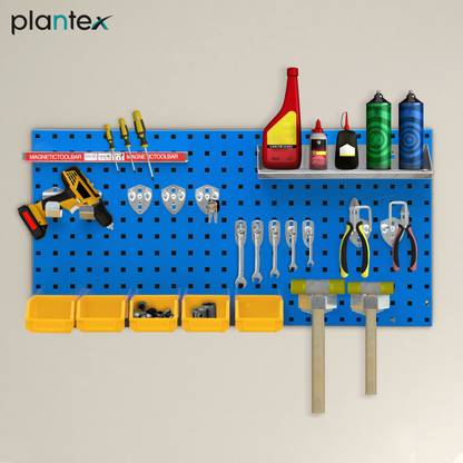 Plantex Metal Pegboard for Garages/Tool Organizer for Workshop/Storage Board - (36x18in) Steel Wall Shelf