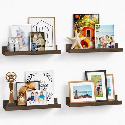 Craftsline Rustic Wood Floating Shelves with Lip for Living Room Wall Wooden Wall Shelf