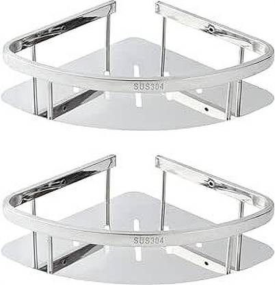 Guruji corner shelf, corner rack shelf Stainless Steel Wall Shelf