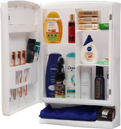 MIRRORTOUCH PVC Bathroom Cabinet Premium Design with Heavy PVC and Mirror Door Plastic Wall Shelf