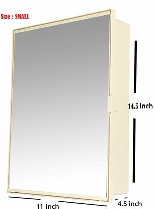 PGen Spacious Full Mirror Single Door Magnetic Lock Plastic Cabinet SMALL Plastic Wall Shelf
