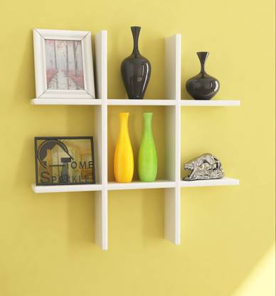 MAJESTIC MART Engineered Wood Wall Mounted | Rack | for Living Room | Book Shelf | Office use Wooden Wall Shelf