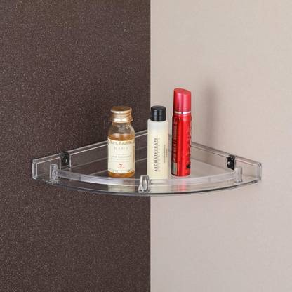 Flipkart SmartBuy Multipurpose Unbreakable Acrylic Bathroom Corner Wall Shelf(Set of 1) Plastic Wall Shelf