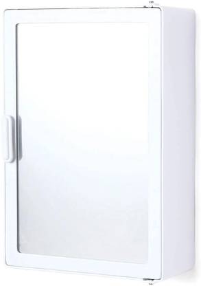 PGen Small (Size: 10x14x4 Inch) MINI Plastic Bathroom Mirror Storage Basin Cabinet Polypropylene Wall Shelf