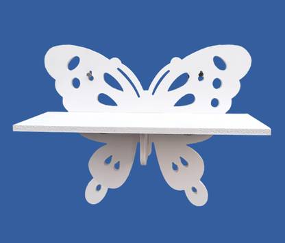 Aquarius Mart White butterfly shelf Particle Board Wall Shelf