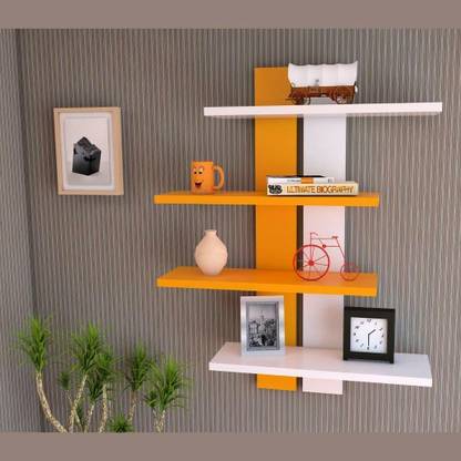 PepperWood Tree Shape Wall Shelf|Wall Rack Shelves | Book Shelf | Display Unit for Living MDF (Medium Density Fiber) Wall Shelf