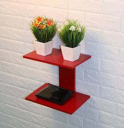 Xtenshion Crafts Wooden Wall Mount Tv Set Up Box Stand Wooden Wooden Wall Shelf