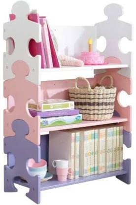 MAZOX MAZOX Kidbook Wooden Puzzle Bookcase with Three Shelves, MDF (Medium Density Fiber) Wall Shelf