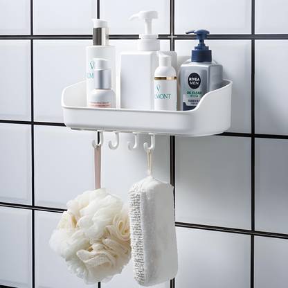 SizzleSpark Shower Caddy Shelf for Bathroom Plastic Wall Shelf