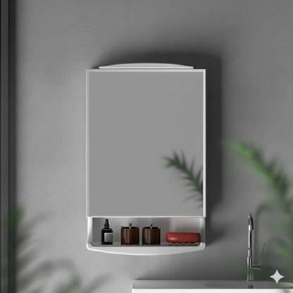 ZARVIS Plastic Multipurpose Storage Cabinet with Mirror | Modern Wall Mounted Organizer Polypropylene Wall Shelf