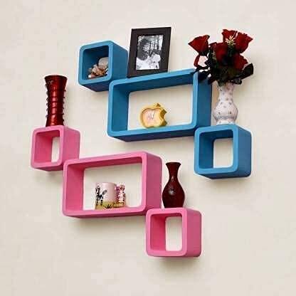 Best Quality Rectangular Cube Shape Wall Mount Shelf Wall Rack Floating Shelves MDF (Medium Density Fiber) Wall Shelf