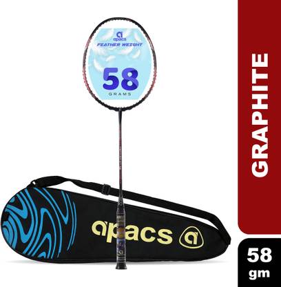 apacs Feather Weight 55 (58grams, World's Lightest) | Made with 40T Japanese Graphite Orange Unstrung Badminton Racquet