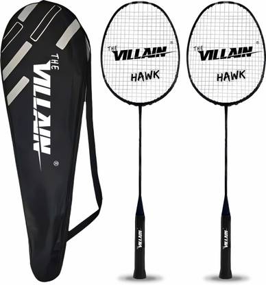 The Villain Hawk Single Shaft Badminton Racket - Lightweight and Durable (Set of 2) Multicolor Strung Badminton Racquet