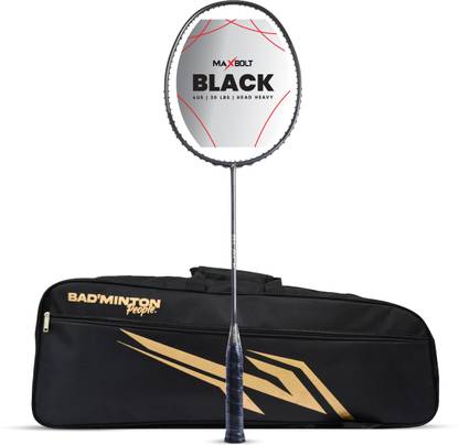 Maxbolt Black (Racket + Badminton People Kitbag Combo) Black Unstrung Badminton Racquet