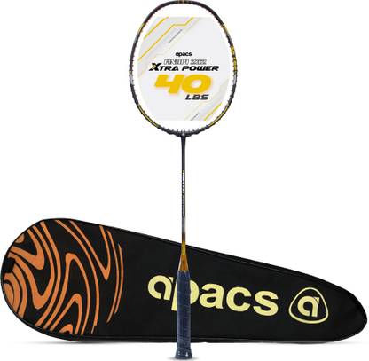 apacs Finapi 232 Xtra Power (40 LBS, 40T Extra Strong Graphite) Blue, Gold Unstrung Badminton Racquet