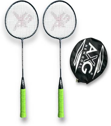 AXG NEW GOAL Scratch Resistant A-2000 Classic Set Of 2 Green Strung Badminton Racquet
