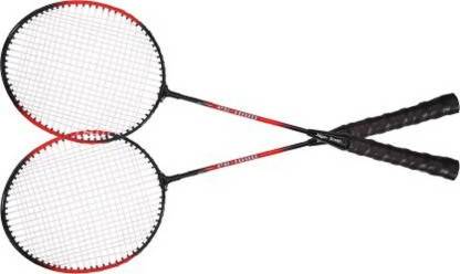 house of common badmintion racket set of 2 one road Multicolor Strung Badminton Racquet