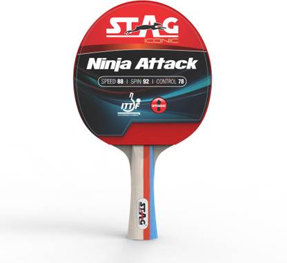 Stag iconic Ninja Attack Red, Black Table Tennis Racquet