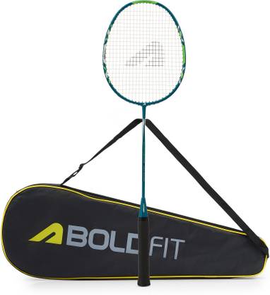 BOLDFIT Badminton Racquet with Bag Cover Badminton Racket Shuttle Racket Shuttle Bat Black, Red Strung Badminton Racquet