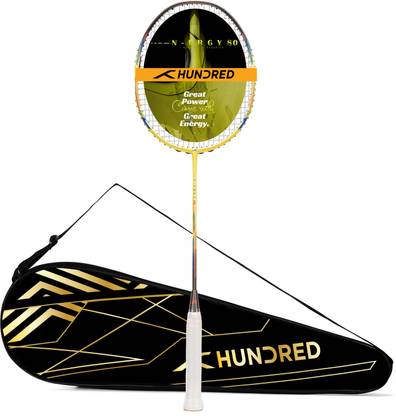 Hundred N-ERGY 80 Balanced Racket Yellow, Grey Strung Badminton Racquet