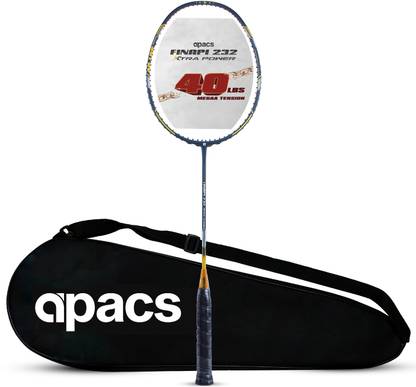 apacs Finapi 232 Xtra Power (40 LBS, 40T Extra Strong Graphite) Blue, Gold Unstrung Badminton Racquet