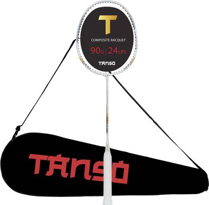 Tanso Astral 1.0 Graphite Light Weight Carbon Fibre Strung Badminton Racket White Strung Badminton Racquet