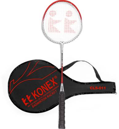 Konex BADMINTON RACKET WITH FREE HEAD COVER Red Strung Badminton Racquet