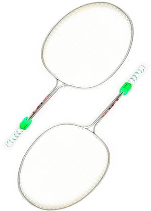 KEE KEE Badminton Racket(Silver)- Set of 2 Silver Strung Badminton Racquet