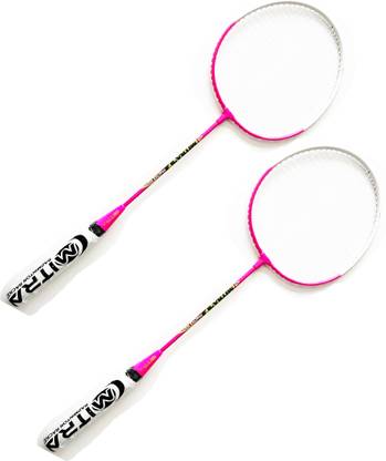 KEE KEE Badminton Racquet- Set of 2(Pink & White) Multicolor Strung Badminton Racquet