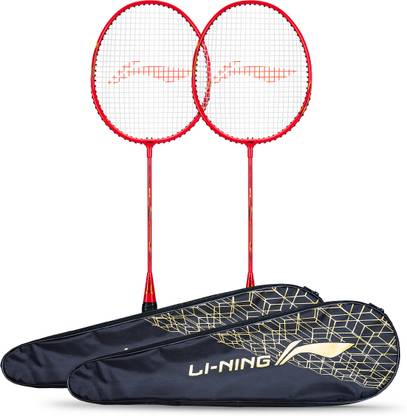 LI-NING Mega Power MP 8 - Pack of 2 + 2 Full Covers Multicolor Strung Badminton Racquet