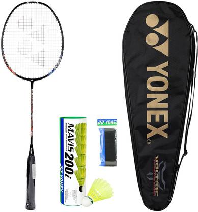YONEX Voltric Lite 40i Badminton Racket with Mavis 200i Shuttle And Towel Grip Multicolor Strung Badminton Racquet