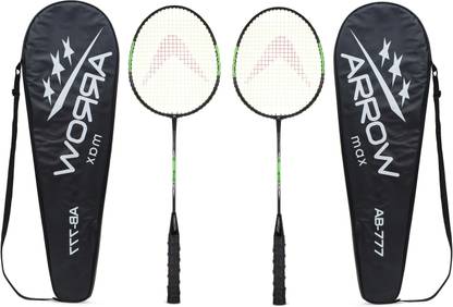 ArrowMax JOINTLESS GRAPHITE SHAFT LIGHT Wt. 2 pc (AB777 2 PC /BLACK) BY ONE SHOT RETAIL Black Strung Badminton Racquet
