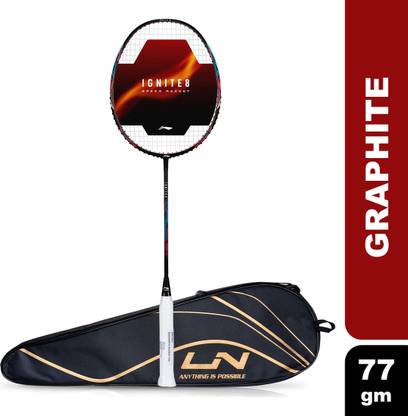 LI-NING Ignite 8 Japanese Carbon Graphite Black, Red Strung Badminton Racquet
