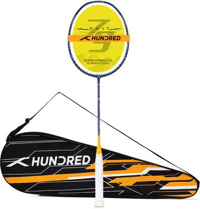 Hundred Cult 79 Featherlite Slim Shaft Blue, Gold Unstrung Badminton Racquet