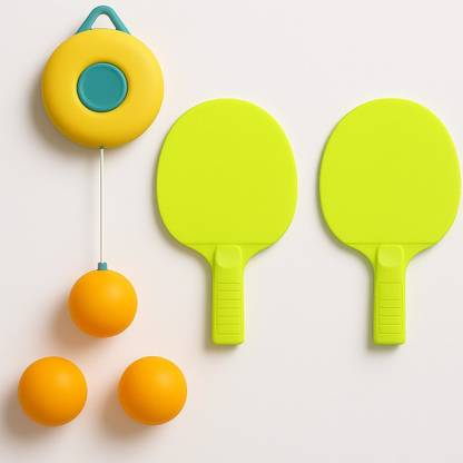 KKToys Indoor Hanging Table Tennis Trainer for Kids – Table Tennis Set with Bat & Ball Multicolor Table Tennis Racquet