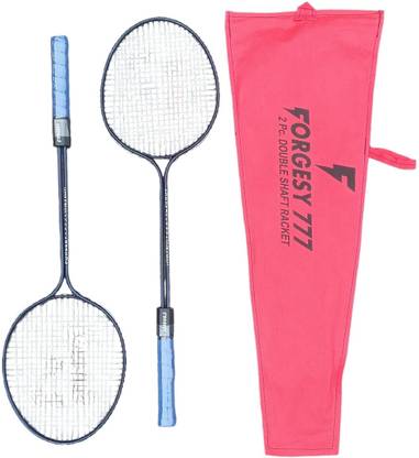house of common 777 DOUBLE SHAFT RACKET Blue Strung Badminton Racquet