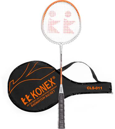 Konex BADMINTON RACKET WITH FREE HEAD COVER Orange Strung Badminton Racquet