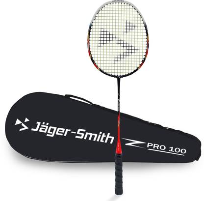 Jager-Smith ZPRO100BRW with Isometric Head and Graphite Shaft Black, Red, White Strung Badminton Racquet