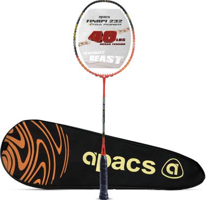 apacs Finapi 232 Xtra Power (40 LBS, 40T Extra Strong Graphite) Red, Black Unstrung Badminton Racquet