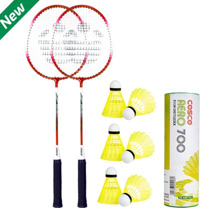 COSCO CB-86 X 2 Badminton With Aero 700 Shuttle Box Multicolor Strung Badminton Racquet