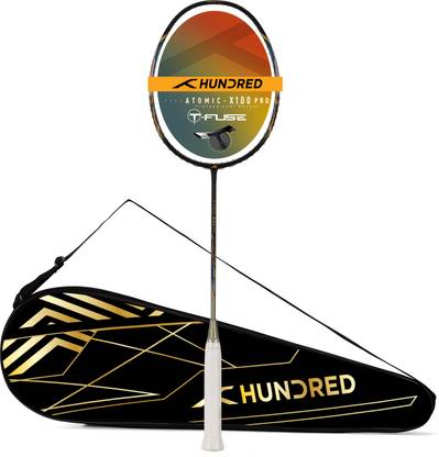 Hundred ATOMIC-X100 PRO Hyperweave Graphite Black, Gold Unstrung Badminton Racquet