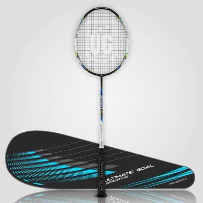ULTIMATE GOAL Sports ZR Aluminium Badminton Racket with Cover | String Tension 30 LBS | White Strung Badminton Racquet